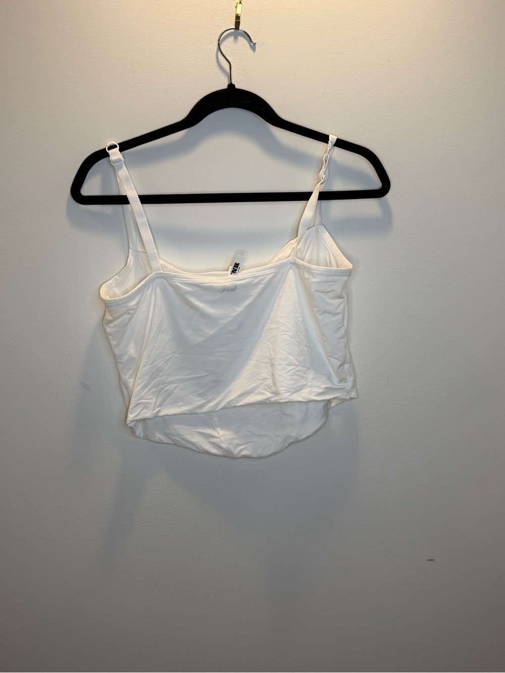 VS pink White Adjustable-Strap Crop Cami XXL